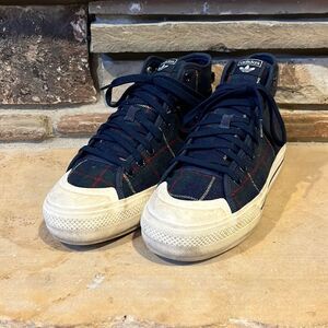 Adidas Nizza RF Platform Plaid Blue Green Mid Top Sneaker